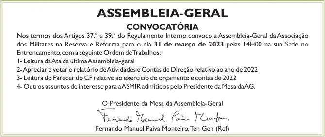 CONVOCATÓRIA AG 31 DE MARÇO DE 2023 - ASMIR